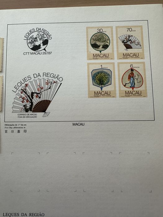 Selos Leques da Regiao 1987 - Macau