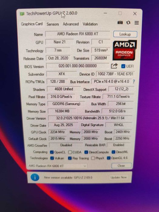 VENDO: AMD Radeon RX 6800 XT XFX — Estado Impecável + Benchmarks Provados