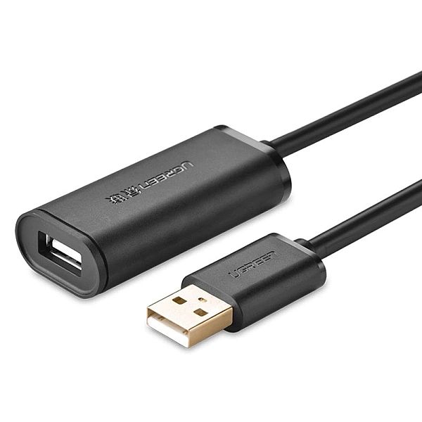 Ugreen kabel aktywny przedłużacz USB 2.0/480 Mbps 10 m czarny (US121,
