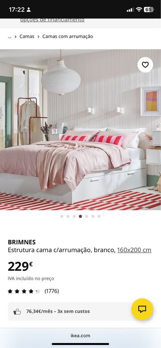 Cama casal Brimnes Ikea + Colchão (Negociavel)