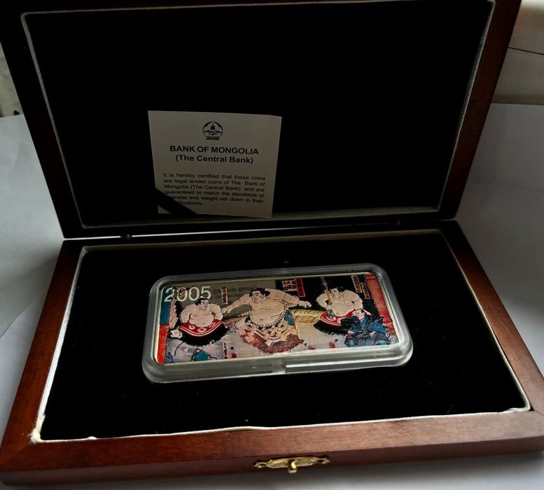 Ексклюзивна монета! СУМО! (Sumo Wrestling). 5унцій! СРІБЛО! 155,5 грам