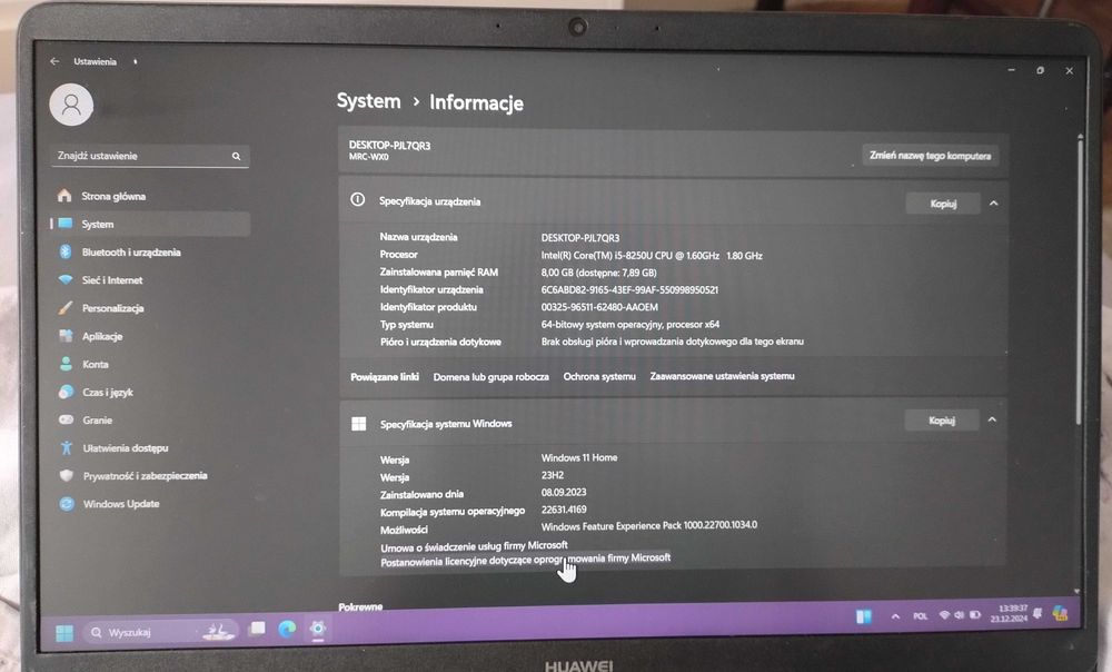 Laptop Huawei MateBook D