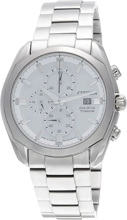 Citizen Eco-Drive Super Titanium Chronograph Mostrador Branco (CA0021-53A)