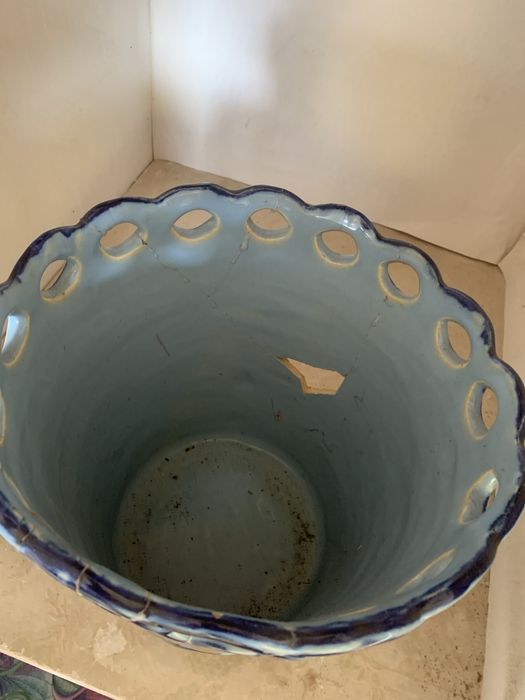Vaso vintage pintado á mão
