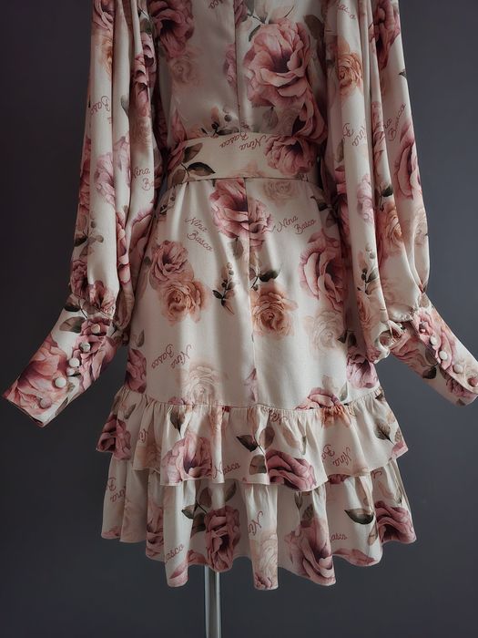 Sukienka zwiewna ekskluzywna Nina Basco rozmiar m