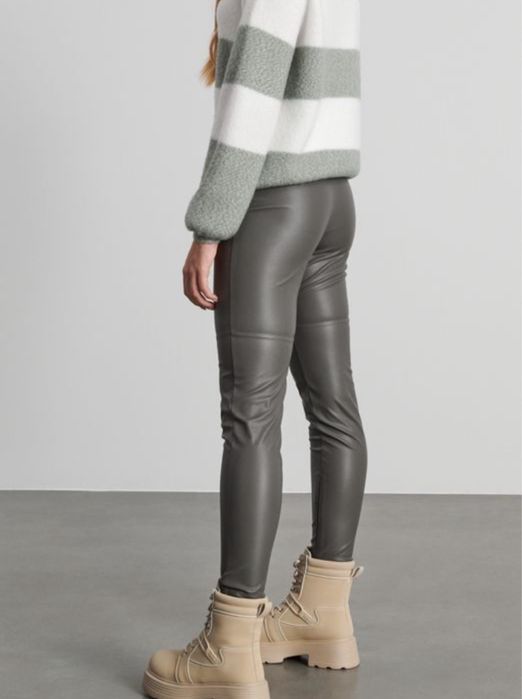 Лосины с экокожи размер xs тонкие