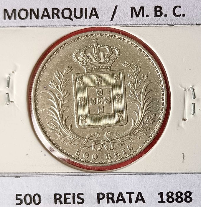 500 Réis ou 5 Tostões Prata Rei D. Luiz I « 4ª Dinastia »