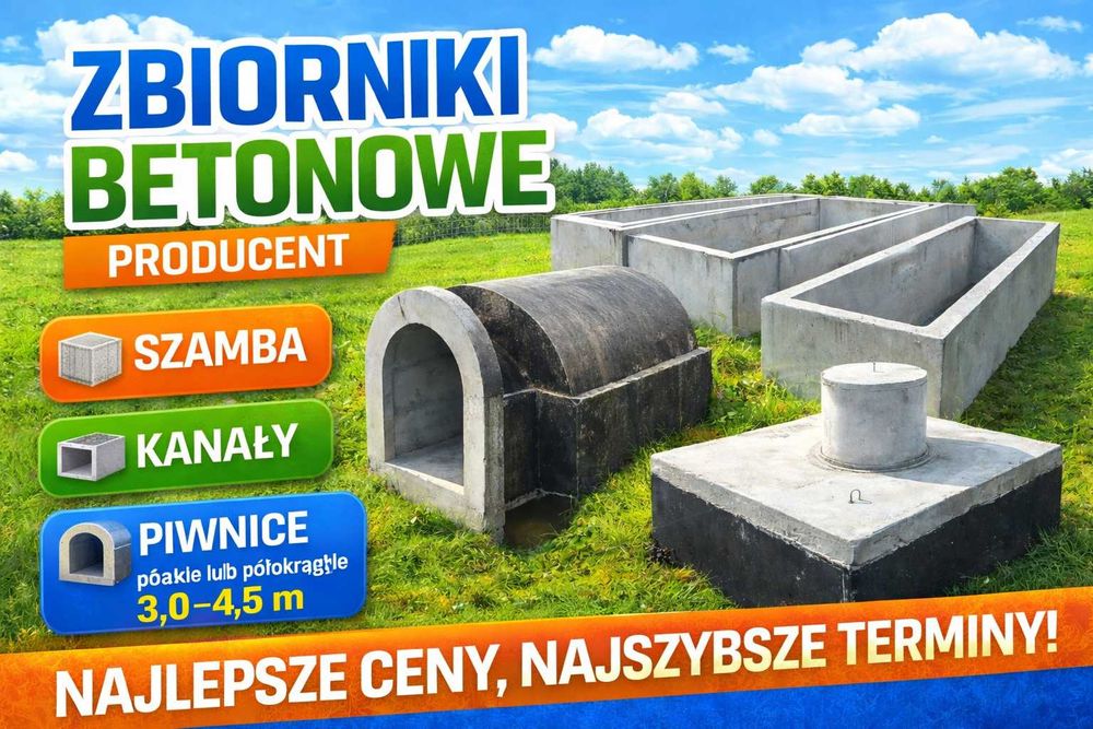 ZBIORNIK na gnojowicę SZAMBO betonowe szamba kanał kanały piwnica 12m3