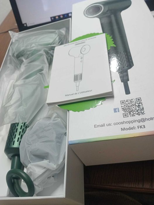 Secador de Cabelo High Speed 1500W – Modelo FK3 – Verde Esmeralda–NOVO