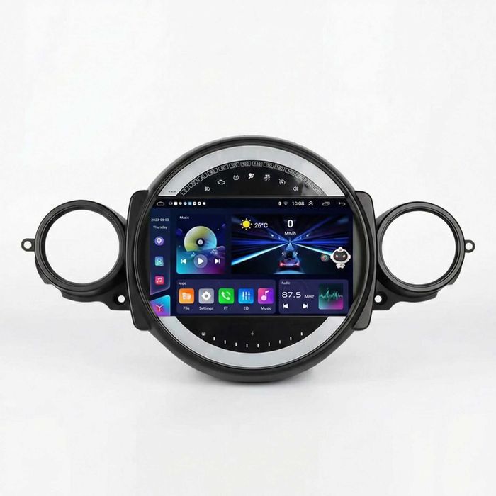 Rádio Android 14 Mini Cooper (R55 R56 R57) - CarPlay S/ Fios - NOVO