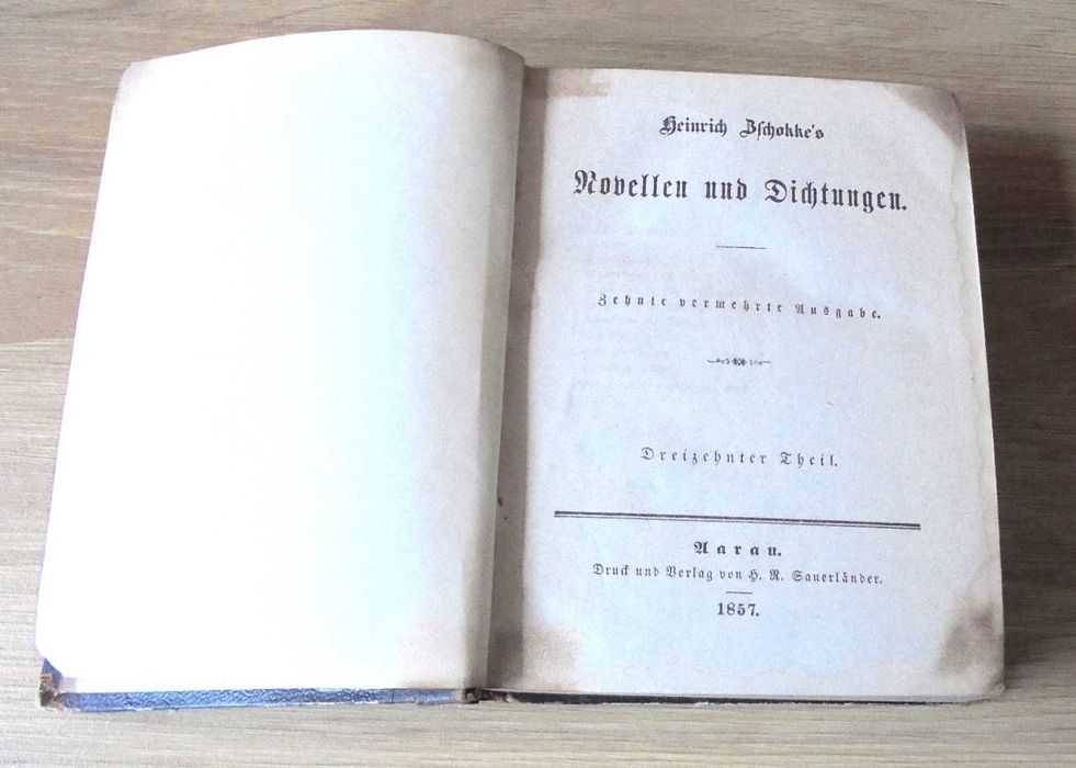 Nowele i poezje Heinrich Zschokke rok 1857