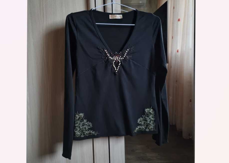 Вінтажна чорна кофтинка Moon Face, розмір M-L/46-48