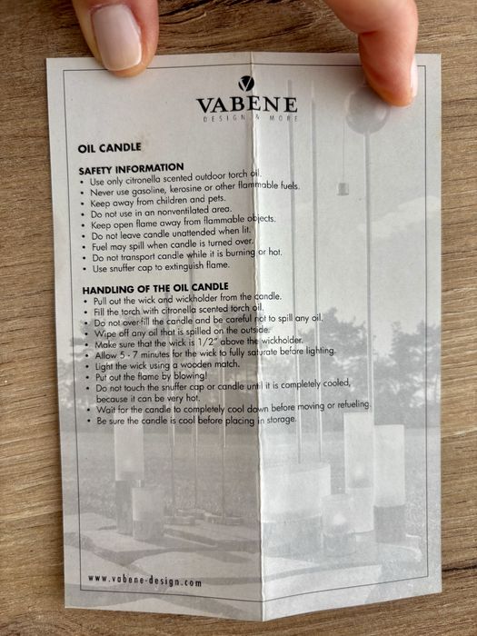 Velas a oleo de design Vabene