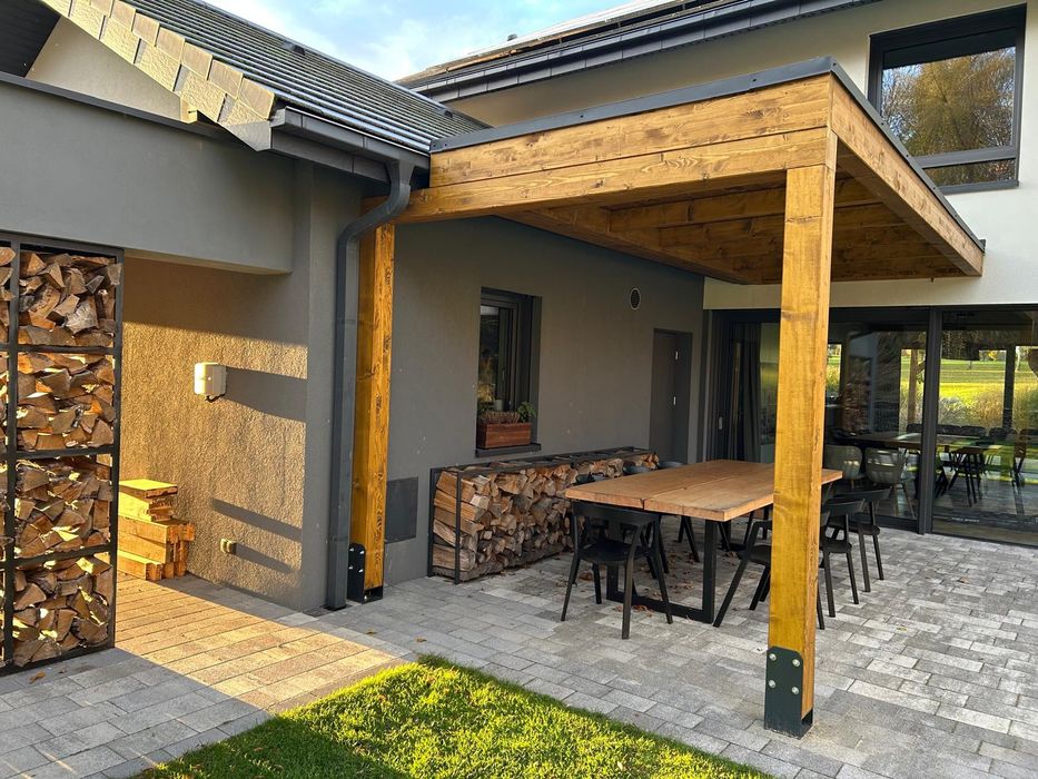 Wiata samochodowa drewniana