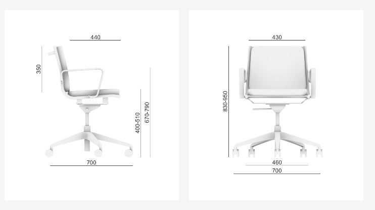 Fotel obrotowy LD Seating FLY 701 – skóra kremowa, elegancki design