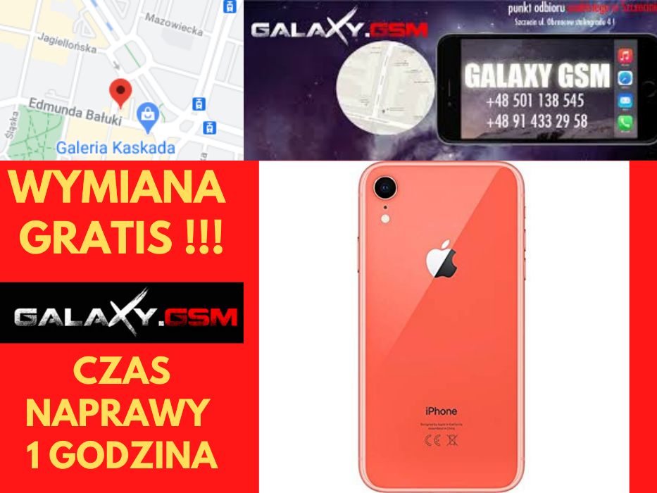 Apple IPHONE XR Szklana Klapka Tył Oryginał Wymiana GRATIS Szczecin