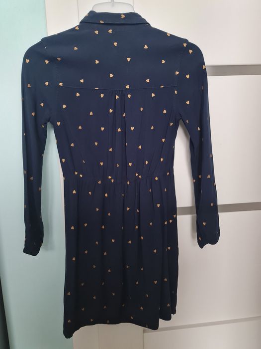 Sukienka granatowa w złote serduszka