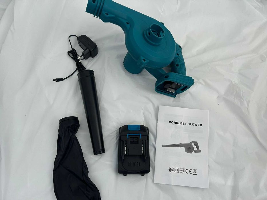 Mini Soprador e Aspirador de Ar Sem Fio Portátil - 20V com Bateria e Acessórios