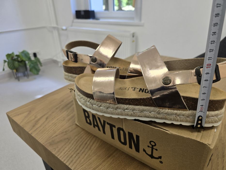 Rose gold Buty damskie sandały BAYTON Gaceo espadryle rozmiar 41 rose gold