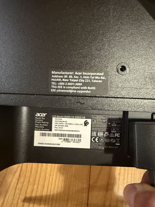 Monitor Acer VG220Q 21” IPS Fullhd