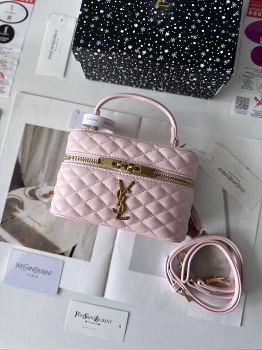 Сумка Yves Saint Laurent GABY Vanity, жіноча сумка рожевого кольору лоран бочонок, через плече, розовая сумка