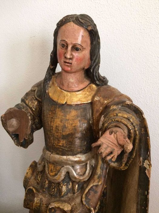 Antiguidades - Arte sacra - Calvário em redoma / Sta. Luzia