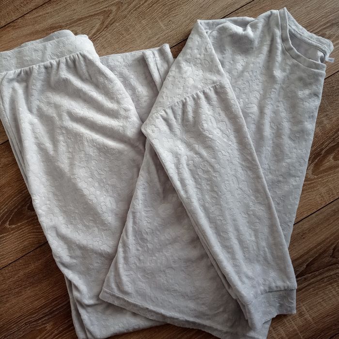 Ciepła piżama damska M szara