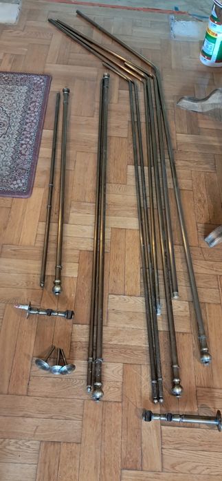 Karnisz 3 komplety mosiądz zaczepy do zasłon