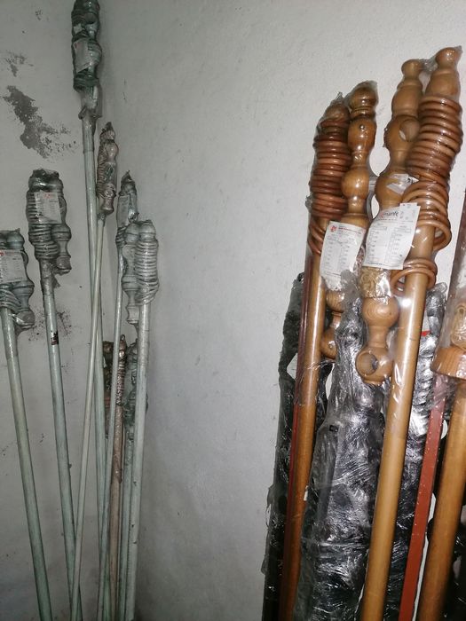 varão de madeira simples ou duplo varias cores