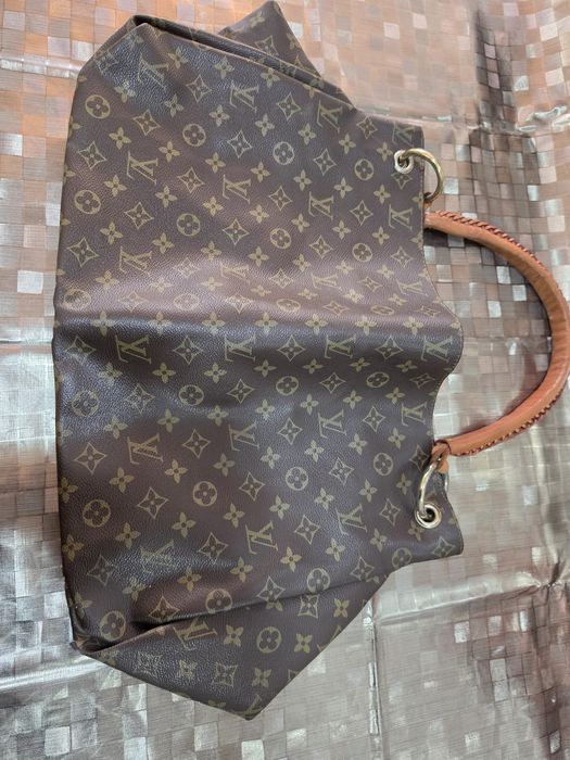 Mala modelo Artsy com Monogram e alça de couro trançado