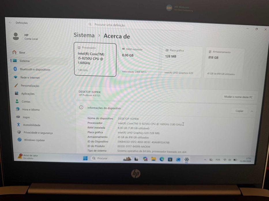 HP ProBook 430 G5 – Excelente para trabalho e estudos