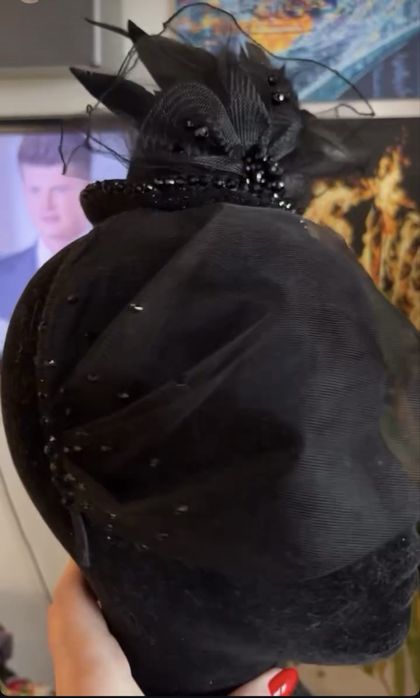 Прикраса обруч .Аксесуар для голови.Шляпка з фатіном.Вуалетка