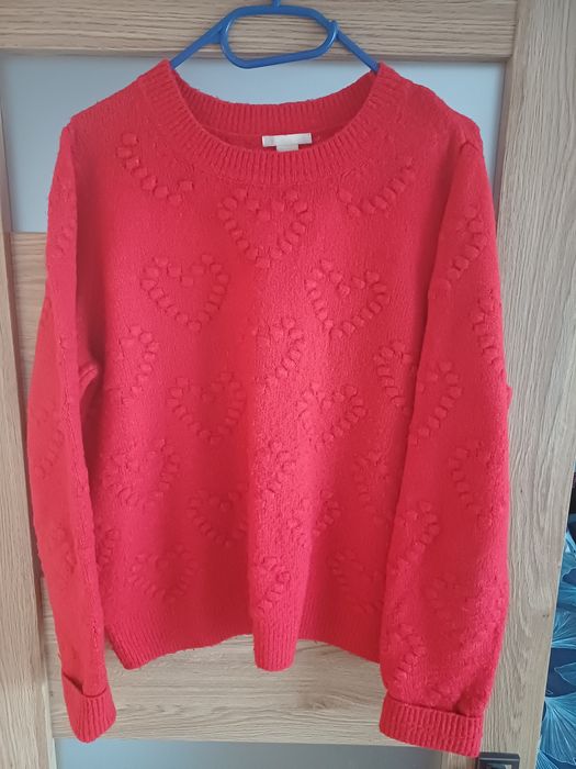 Czerwony swetr H&M r. S