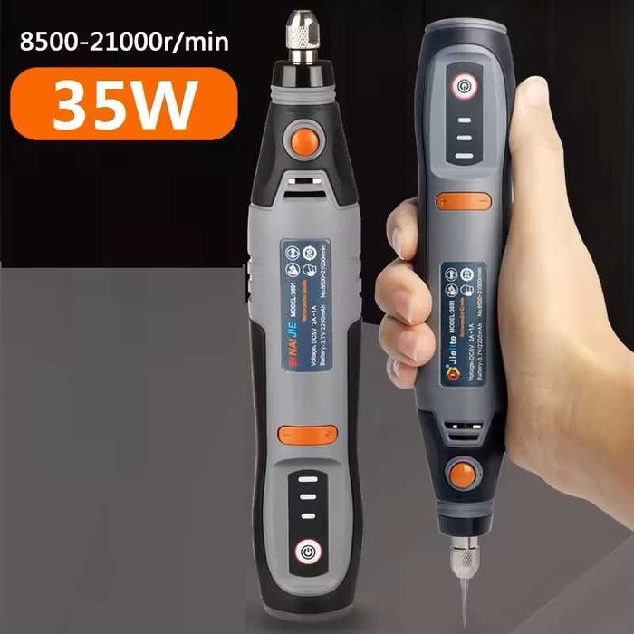 Аккумуляторный гравер фрезер мини дрель + кулачковый патрон + насадки