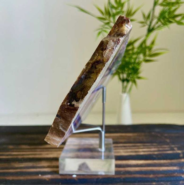 Cristal de Ametista e Ágata com suporte