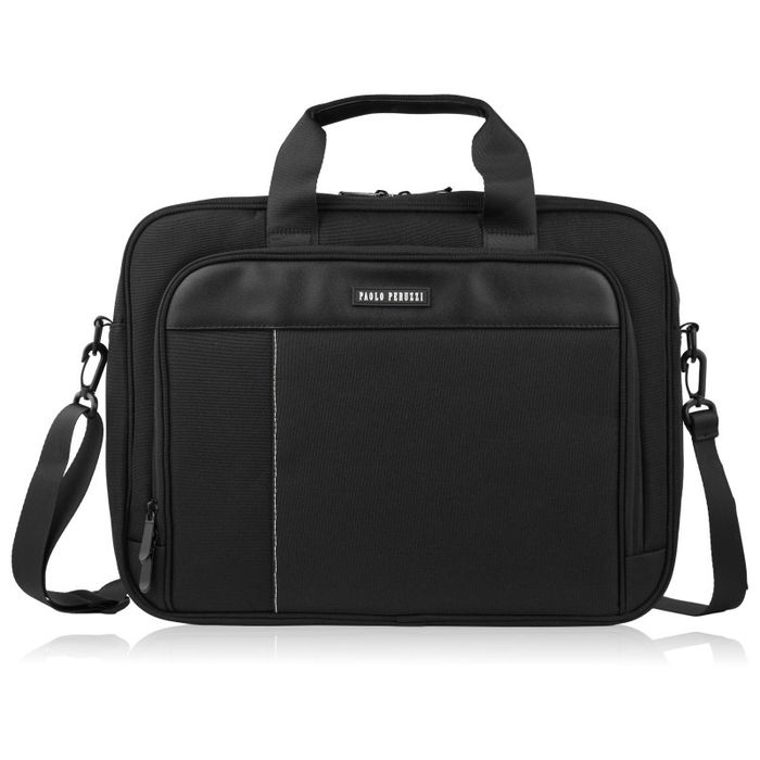 torba na laptopa czarna unisex materiałowa lekka do ręki na ramię