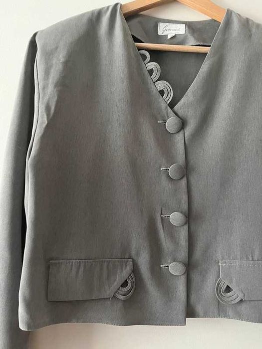 Szary popielaty żakiet damski na lato Giovani L 40