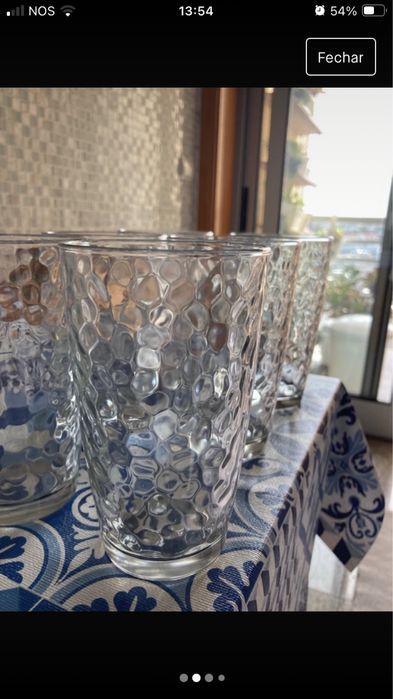 Copos de vidro novos