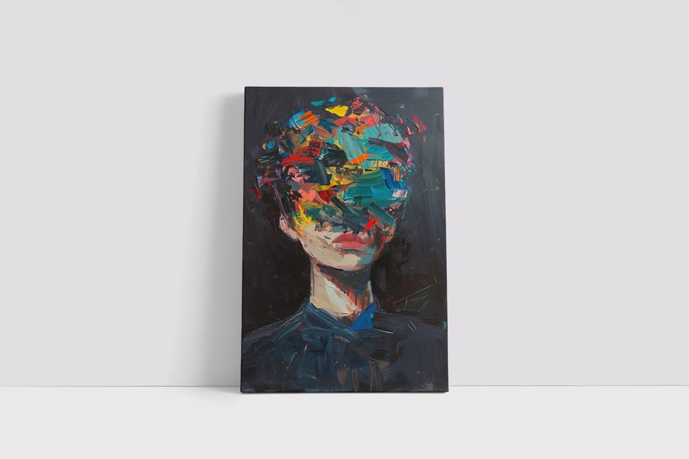 Obraz na płótnie "Abstrakcyjny Portret Kobiety" 80x120 cm