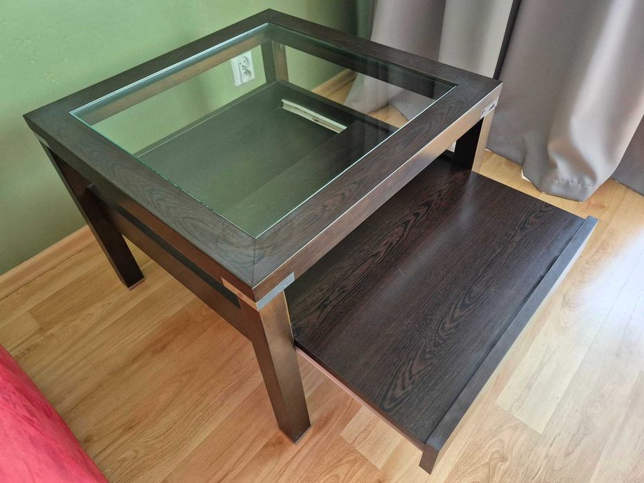 Elegancki komplet mebli salon + jadalnia | Wenge / Ciemny Dąb | Stół, Krzesła, RTV