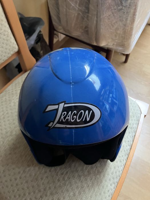 Kask narciarski Dragon niebieski:PN-EN 1077,stan idealny