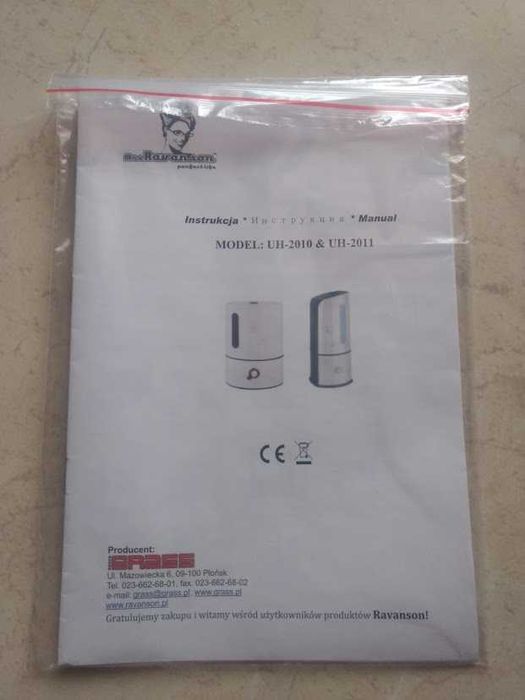 nawilżacz ultradźwiękowy Ravanson