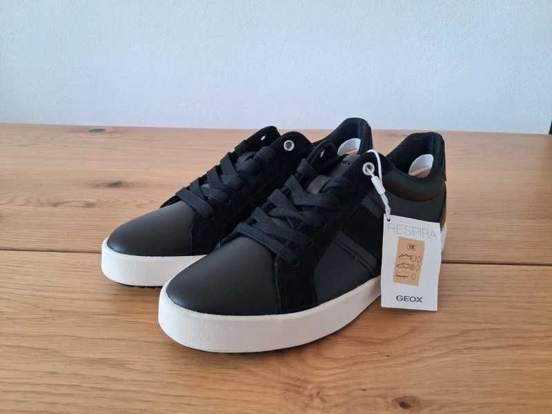 Sneakersy Geox D Blomiee r. 36 czarne skóra naturalna nowe Respira