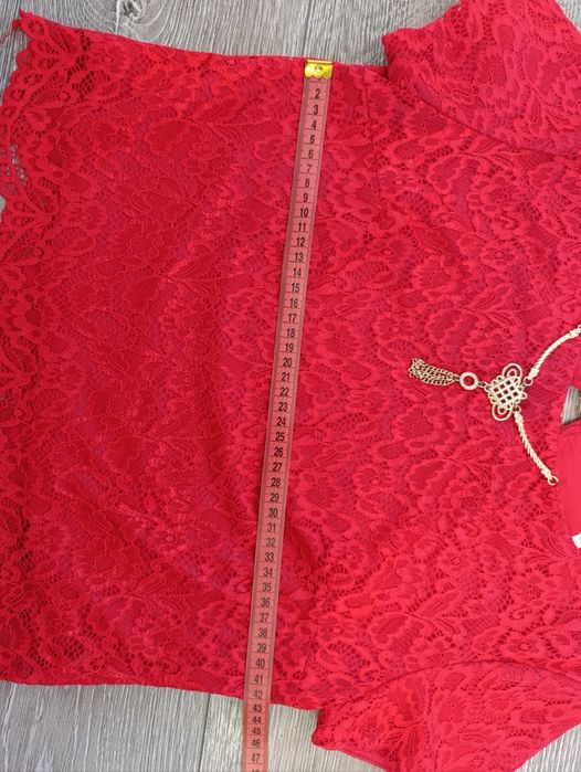 Жіноча сукня, довга, святкова, червона, топ і спідниця