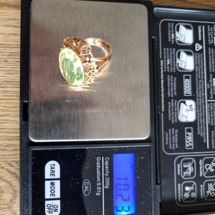 Złoty pierścionek 14K/585 waga 10,23 g