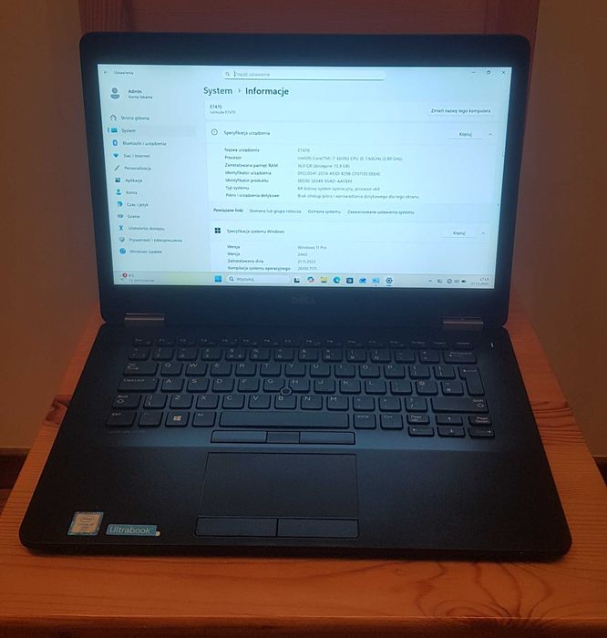 Laptop Dell Latitude E7470 i7 2.6GHz 16GB RAM 500GB SSD LTE stacja dok