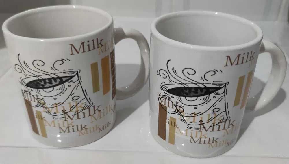 Caneca Cerâmica com o texto em inglês "MiLK" (leite)