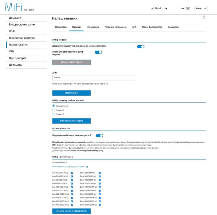 Мобільний 4G WiFi роутер Inseego 8800L + термінальні антенки 3дБ