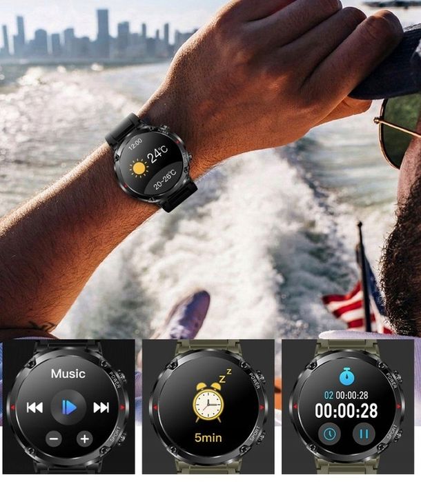 Zegarek Męski Smartwatch Rubicon Rozmowy Kroki Sms