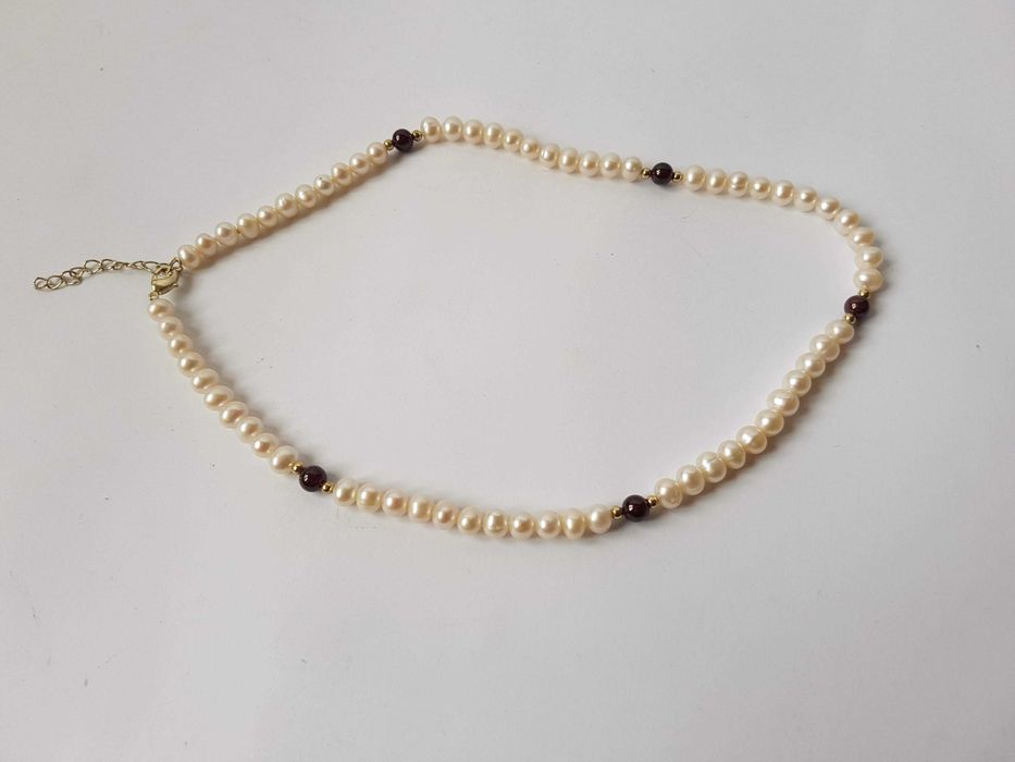 Намисто, коралі, натуральні перлини, 45 см. діаметр 7 мм.